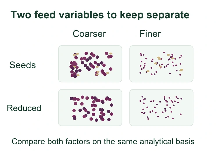 Blackcurrant seed particle comparison