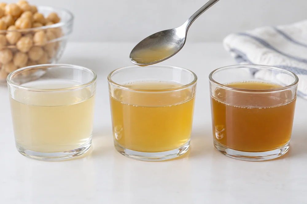 Aquafaba liquid concentration comparison