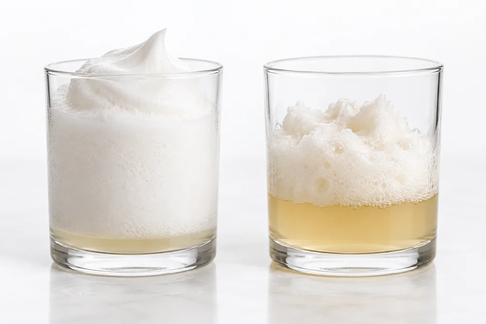 Aquafaba foam drainage comparison